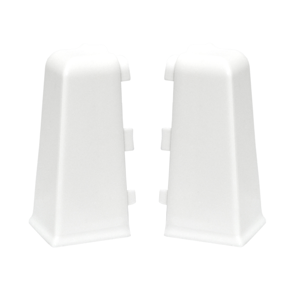 Угол наружный для плинтуса ПВХ Arbiton Indo 70 мм 01 Белый блеск 2 штуки